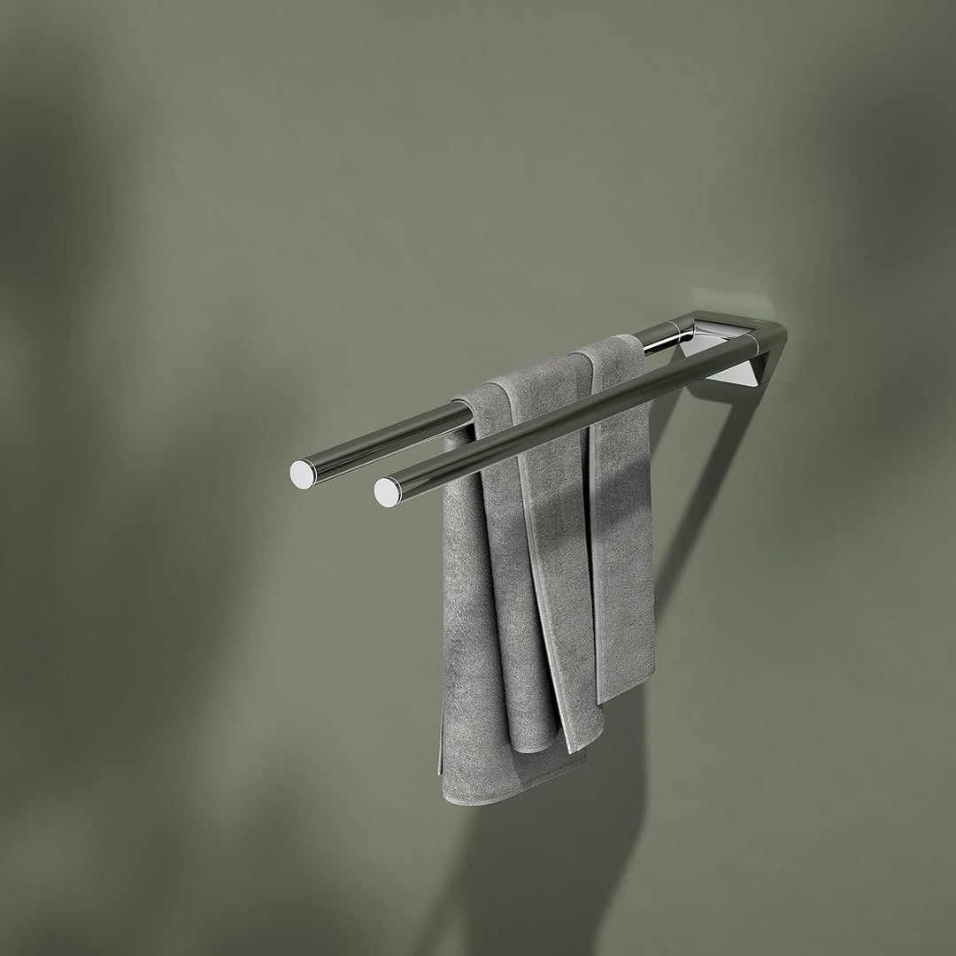 KEUCO Reva Handtuchhalter zweiarmig, 45 cm, Metall verchromt, Made in Germany, starr, inkl. Schraube