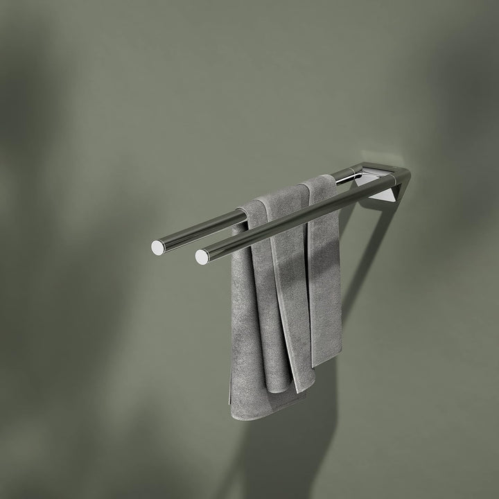 KEUCO Reva Handtuchhalter zweiarmig, 45 cm, Metall verchromt, Made in Germany, starr, inkl. Schraube