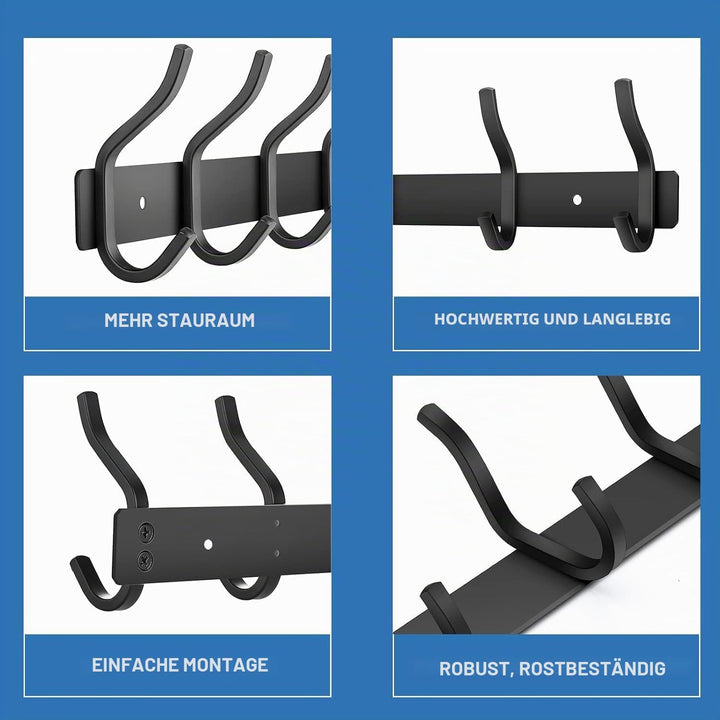 Garderobenhaken Edelstahl, Hakenleiste Kleiderhaken Wand mit 4 Haken, Garderobe Garderobenleiste Wan