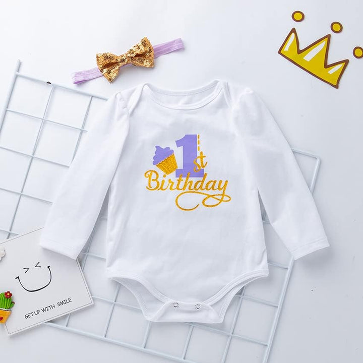 UUAISSO Baby Mädchen Mein 1. Geburtstag Outfits Kurzarm Cake Smash Rock Pailletten Tutu Prinzessin K
