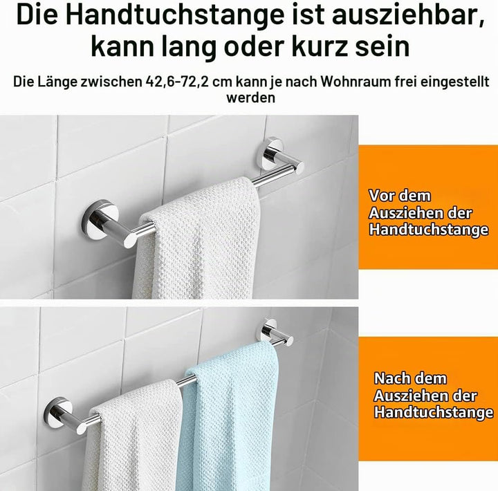 Einziehbar Handtuchstange Verstellbare Handtuchhalter 43-72 cm Edelstahl Bad Handtuchhalter Handtuch