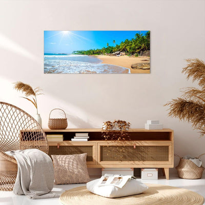 Wandbilder Dekoration Wohnzimmer Insel Landschaft Maledivie Freiheit Bilder auf Leinwand 120x50cm Le