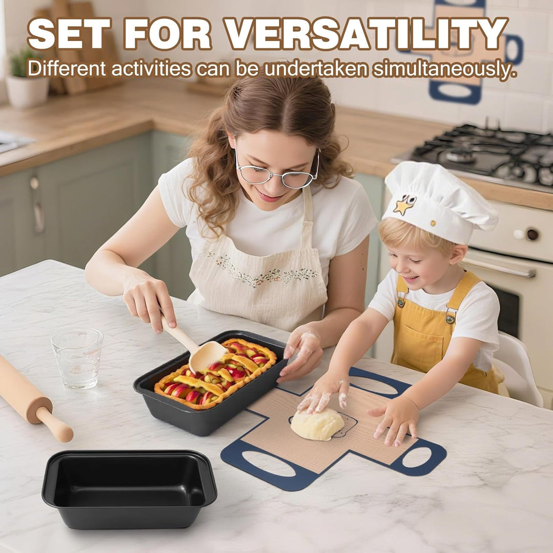 Brotbackform Kasten 2er Set: Kastenform Brot 27x15x7cm mit 2x Backmatte - Antihaft Brotform zum Toas