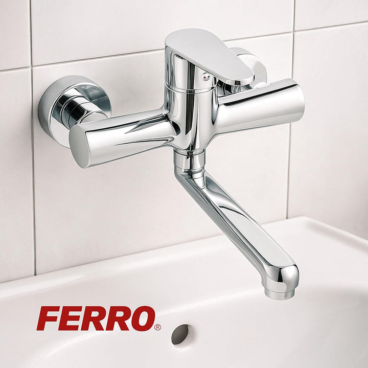 Einhandmischer Wand Waschtischarmatur Badarmatur Wandarmatur Wasserhahn von FERRO Modell "ALGEO"