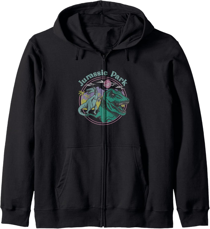 Jurassic Park T-Rex Pastel Circle Sunset Kapuzenjacke