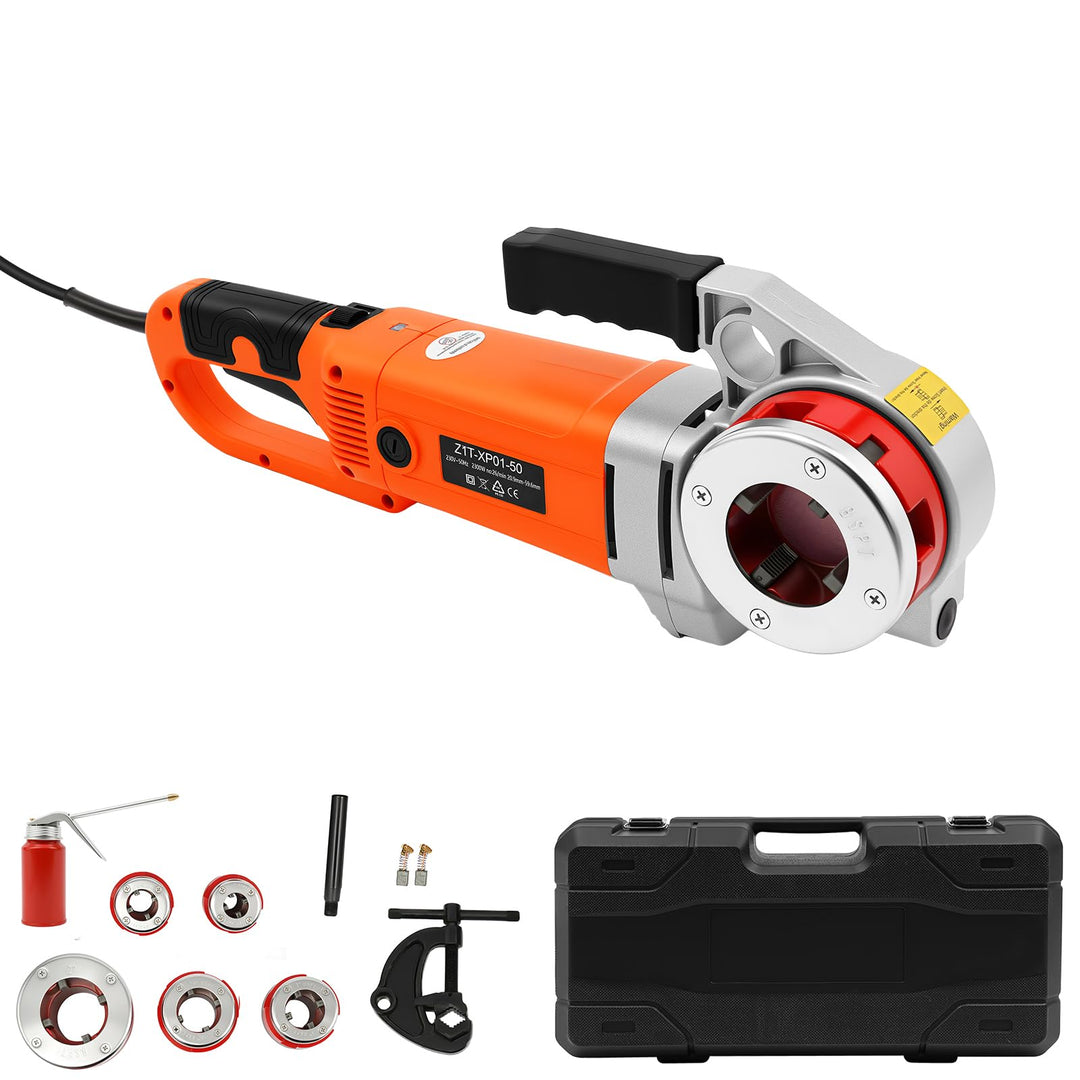 Gewindeschneidmaschine, 2300W Elektrischer Rohrschneider für Rohre, Gewindeschneidkluppe mit 6 Matri