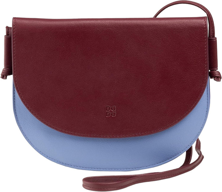 DUDU Damen Umhängetasche aus Leder, kompaktes schlankes Design Handtasche mit Knopfverschluss, Verst