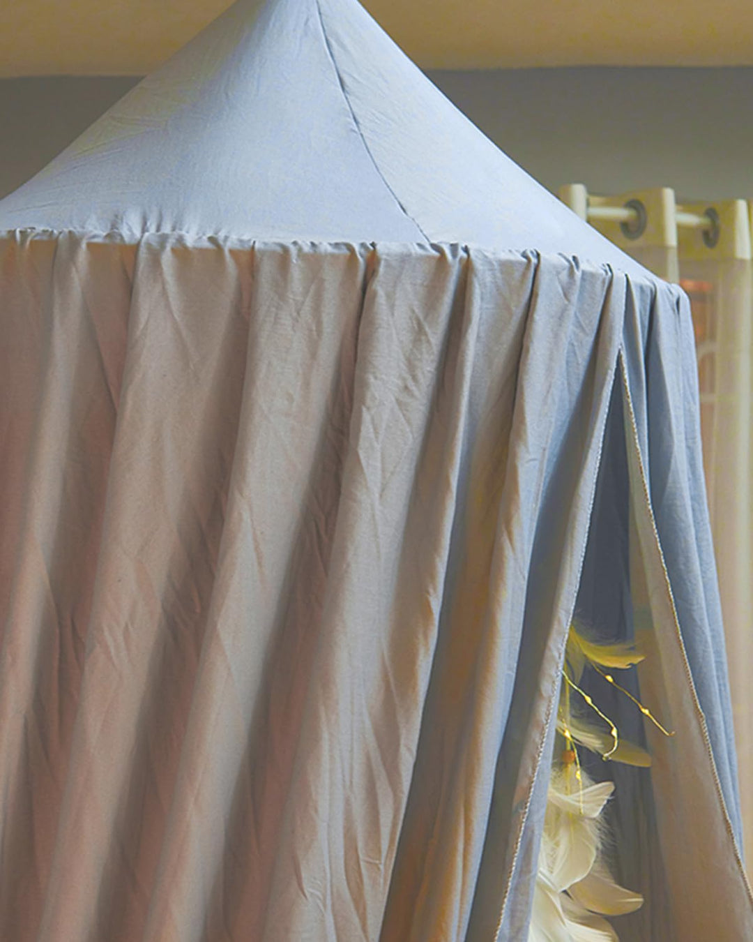 Surwin Moskitonetz Betthimmel Madchen Jungen Kinder Babybett, Rund Baldachin Mückennetz Einzelbett k