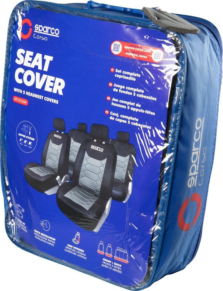 SPARCO SPC1016GR Komplettes Set Sitzbezüge Grau und Schwarz