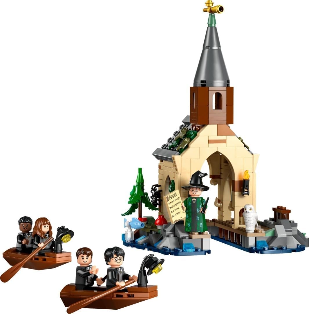 LEGO Harry Potter Bootshaus von Schloss Hogwarts Spielzeug-Modell für Kinder, beinhaltet 2 baubare B
