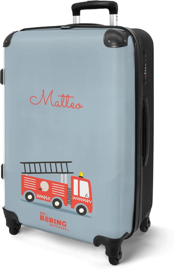 NoBoringSuitcases.com® Kinderkoffer Jungen, 67 cm - 72 L - Reisekoffer mit Rollen Gross - Hartschale