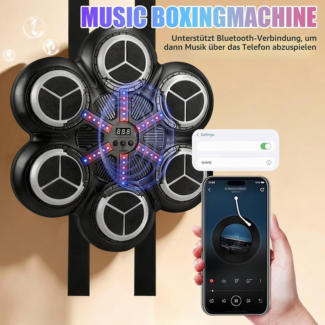 Music Boxing Machine, Elektronische Boxmaschine mit Musik, Farblichter, Bluetooth, 3 Geschwindigkeit