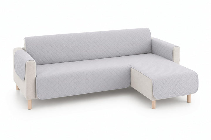 LANOVENANUBE - Gepolsterter Bezug für Chaiselongue Mallorca - Praktisch - Rechts 280 cm - Hellgrau C