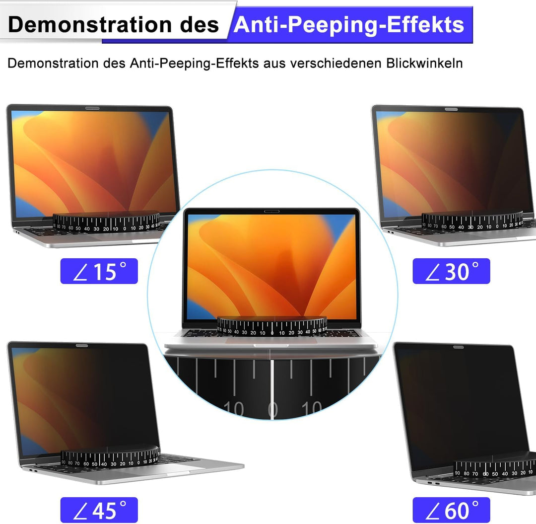 STARY 360° Blickschutzfolie für MacBook Pro 13 zoll (2016-2022) & MacBook Air 13 zoll (2018-2021),Se