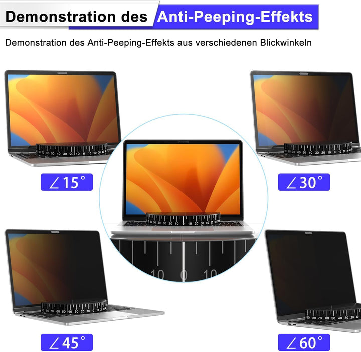 STARY 360° Blickschutzfolie für MacBook Pro 13 zoll (2016-2022) & MacBook Air 13 zoll (2018-2021),Se