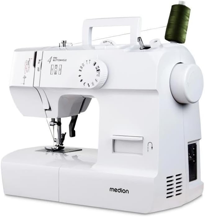 MEDION Nähmaschine SM70 (70 Watt, 12 verschiedene Stichmuster, LED Nählicht, einstellbare Stichlänge