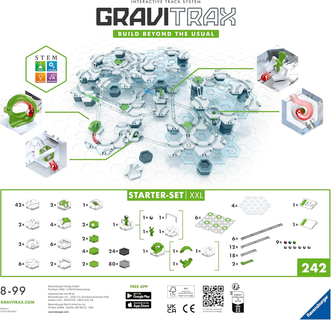 Ravensburger GraviTrax Starter-Set XXL 27615 - Grosses Starterset für deine Kugelbahn - Murmelbahn u