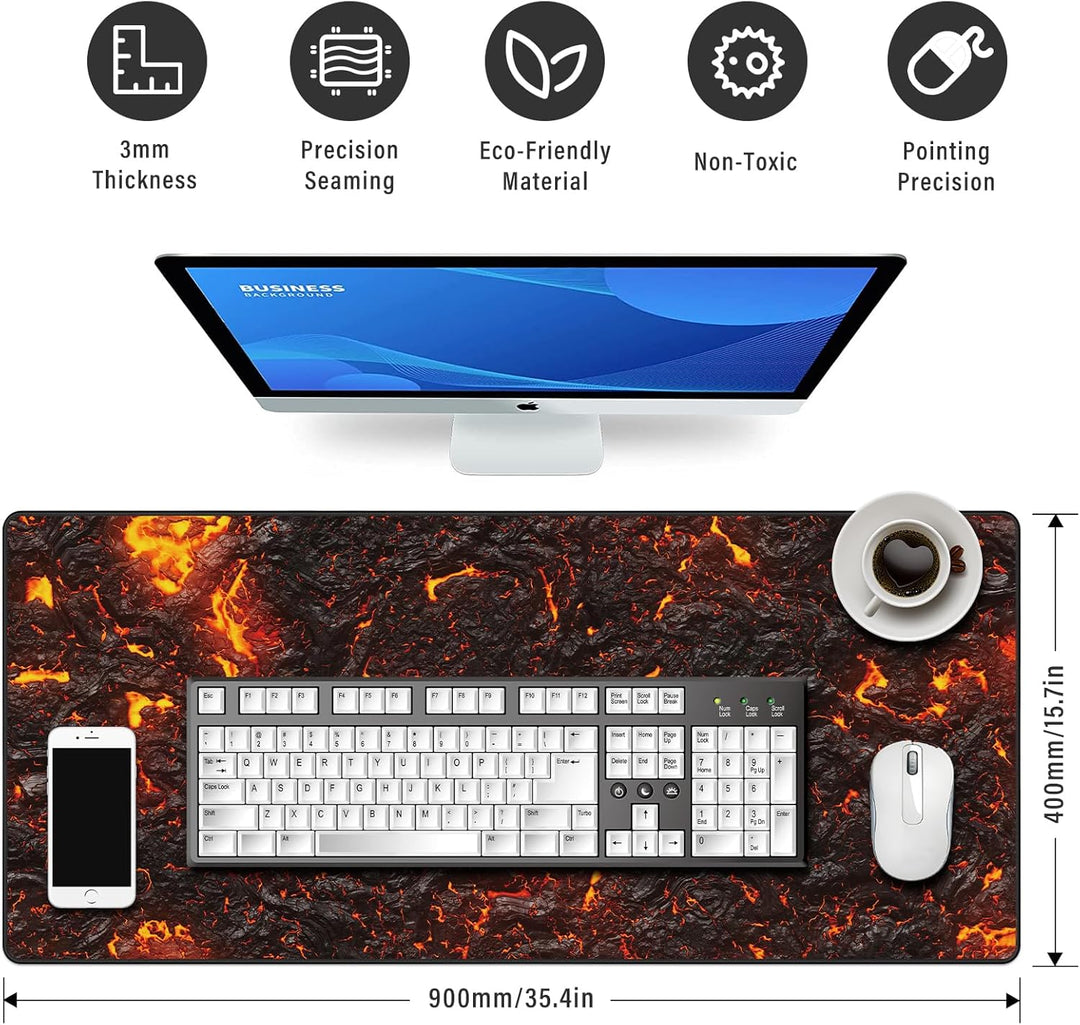JIALONG Gaming Mauspad, XXL Mousepad, Durable Tischunterlage Schreibtischunterlage mit genähten Kant