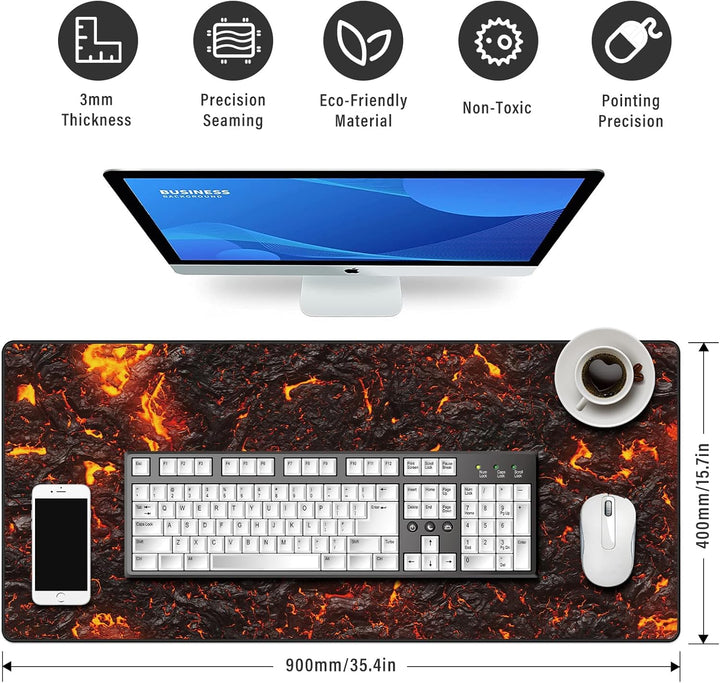 JIALONG Gaming Mauspad, XXL Mousepad, Durable Tischunterlage Schreibtischunterlage mit genähten Kant