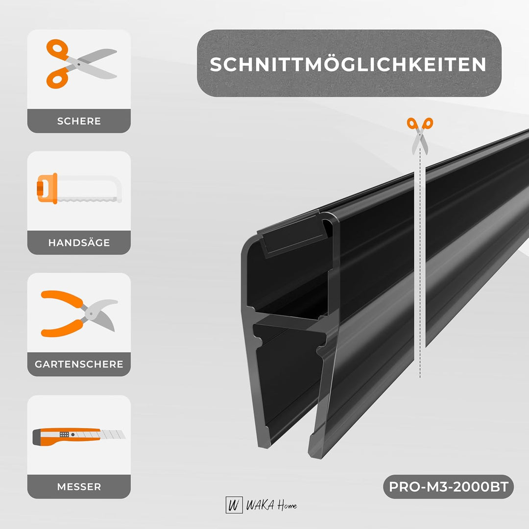 WAKA® Premium SET Magnet - Duschdichtung & Duschtür PRO-M3 Duschdichtungen für Duschtüren Optisch Sc