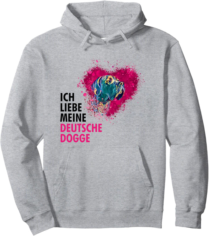 Hund Deutsche Dogge Hundebesitzer Geschenk Herz Bunt Pullover Hoodie
