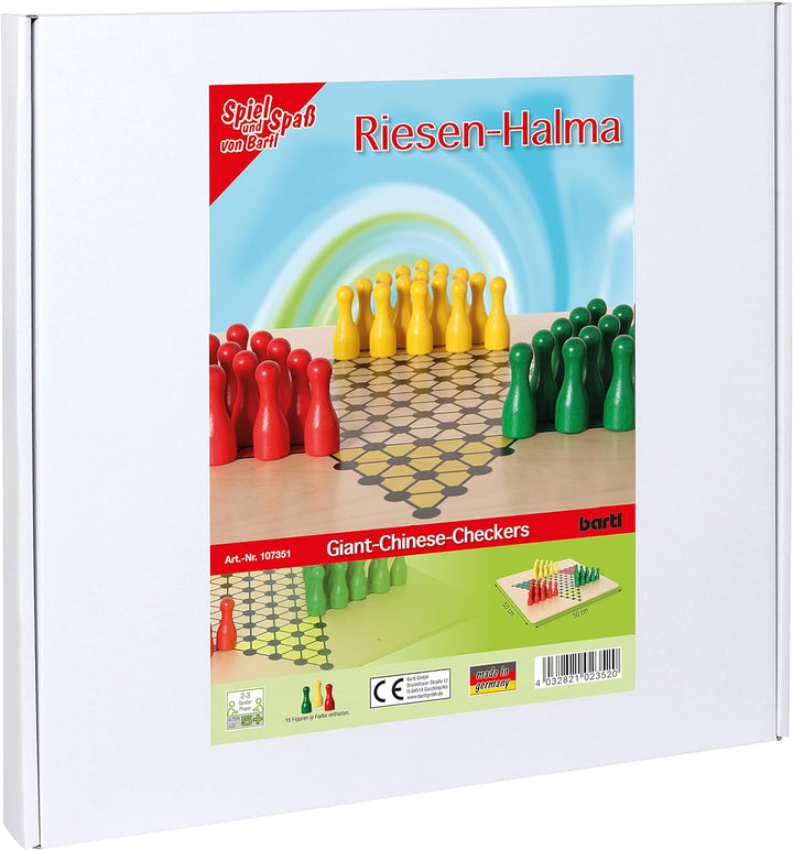 Bartl 107351 Brettspiel Halma gross aus Holz XXL Format 50cm x 50cm, Halma