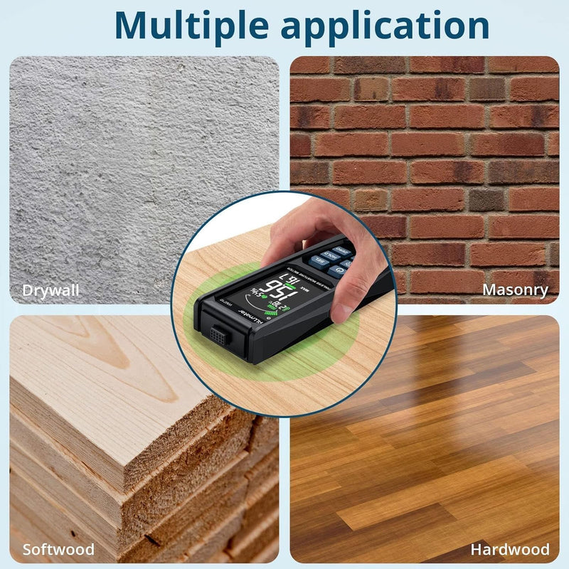 ALLmeter Nadelloser Holzfeuchtemessgerät Feuchtigkeitsmessgerät mit Temperatur-/Feuchtigkeitssonde 2