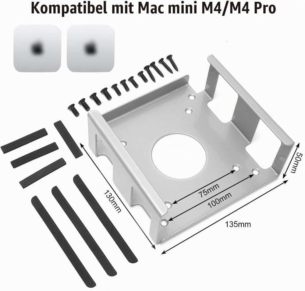 Untertischhalterung Halterung für Mac mini M4/M4 Pro, Platzsparend Kohlenstoffstahl Halterung Unter