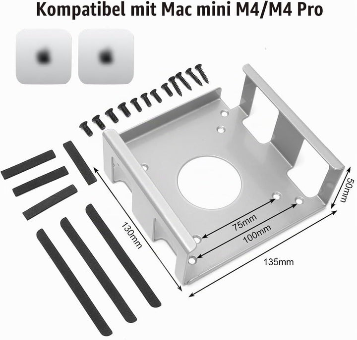 Untertischhalterung Halterung für Mac mini M4/M4 Pro, Platzsparend Kohlenstoffstahl Halterung Unter