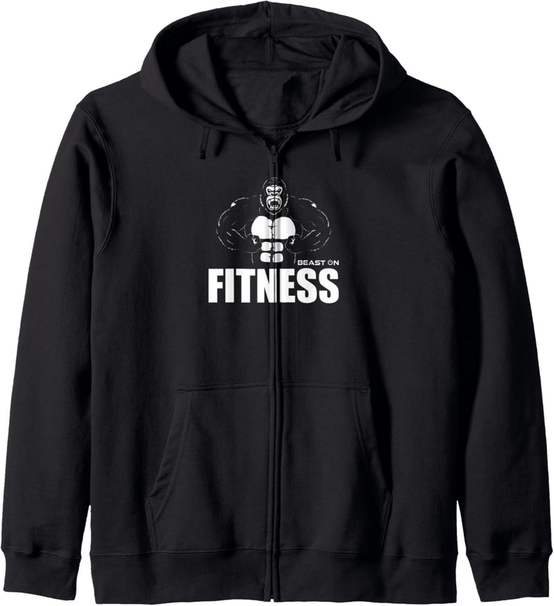 Fitness Gorilla Brüllender Gorilla Gym Motiv Fitness Design Kapuzenjacke