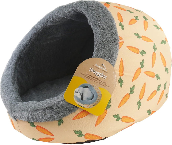 Rosewood 19614 Snuggles Hauben-Plüschbett Mit Karotten-Print Für Kaninchen, Meerschweinchen, Frettch