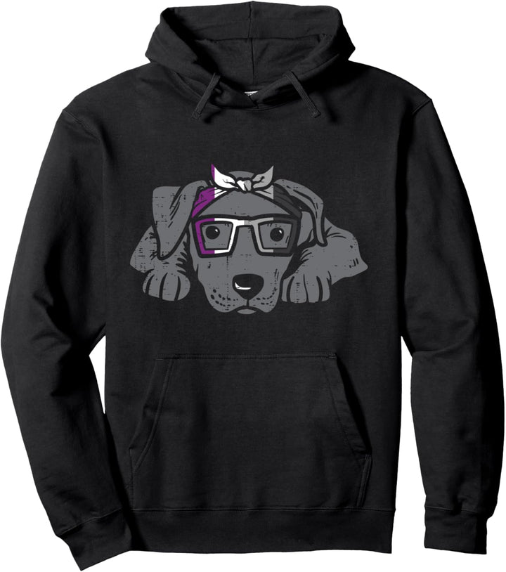 Pitbull Dog Bandana LGBTQ Asexual Flag Ace Pride Ally Lover Pullover Hoodie