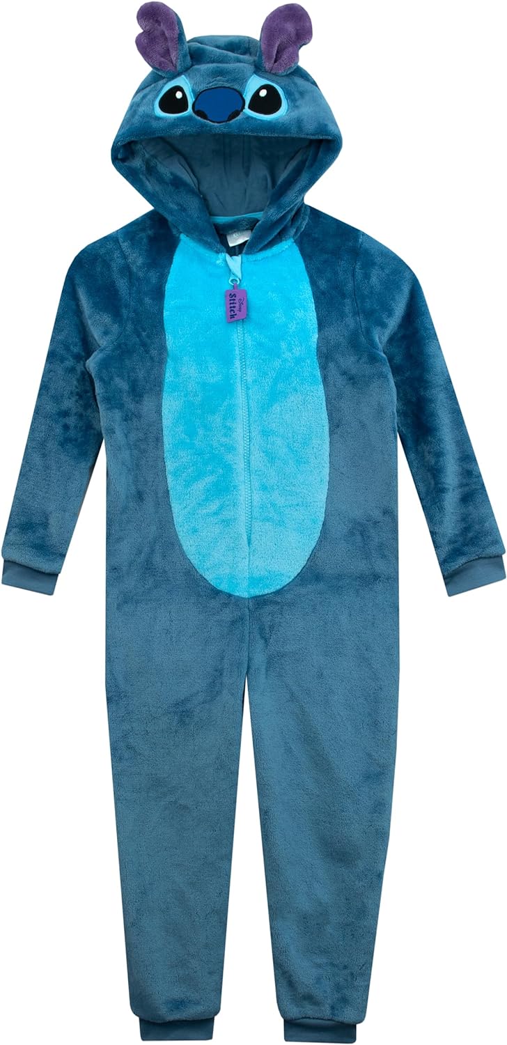 Disney Stitch Onesie | Lilo and Stitch Onesie Mädchen | Stitch Schlafanzüge Für Mädchen 122 Blau, 12