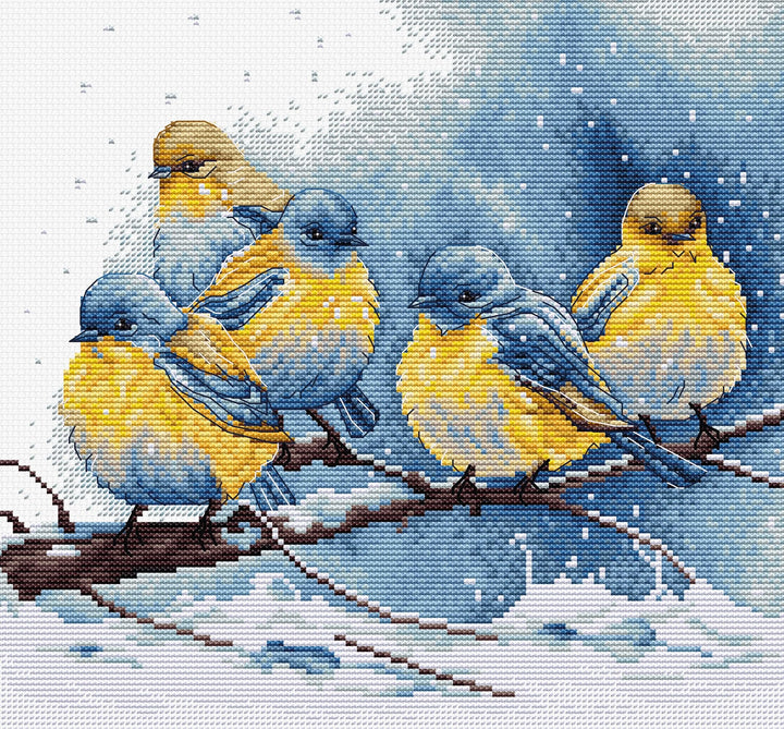 Luca-S BU5028 Kreuzstich-Set "Eastern Bluebirds"