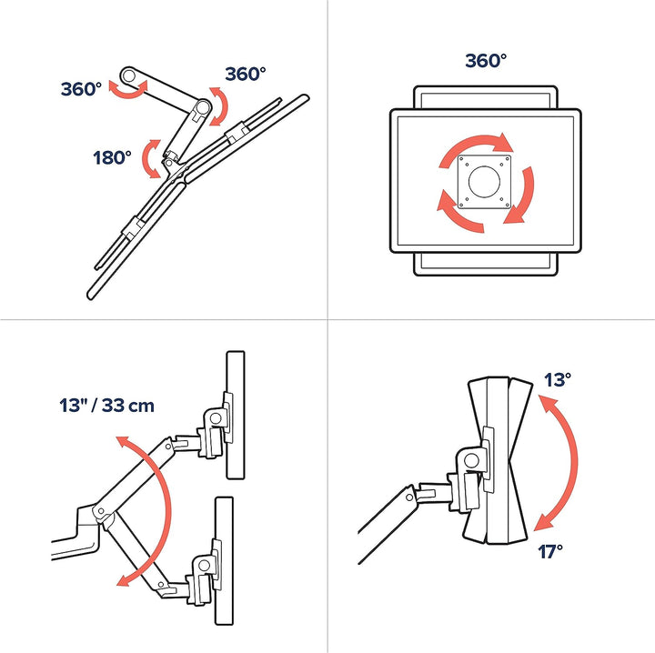 ERGOTRON 45-489-216 LX dual direkt Tischhalterung bis 63,5cm 25Zoll 0,9-5 kg weiss 2 Monitore LX Arm
