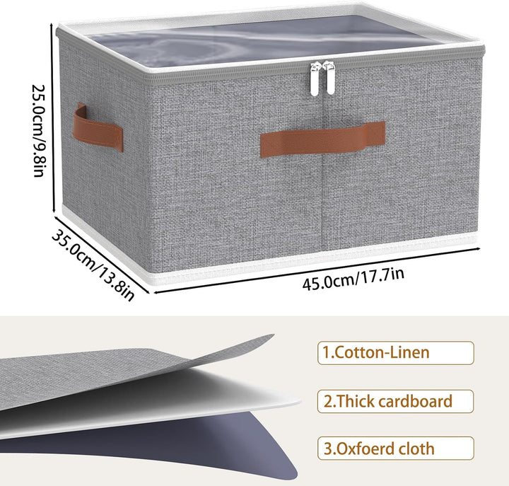 OUTBROS Aufbewahrungsbox mit Deckel, Faltbare Kleiderschrank Organizer, Kisten Aufbewahrung, Unterbe