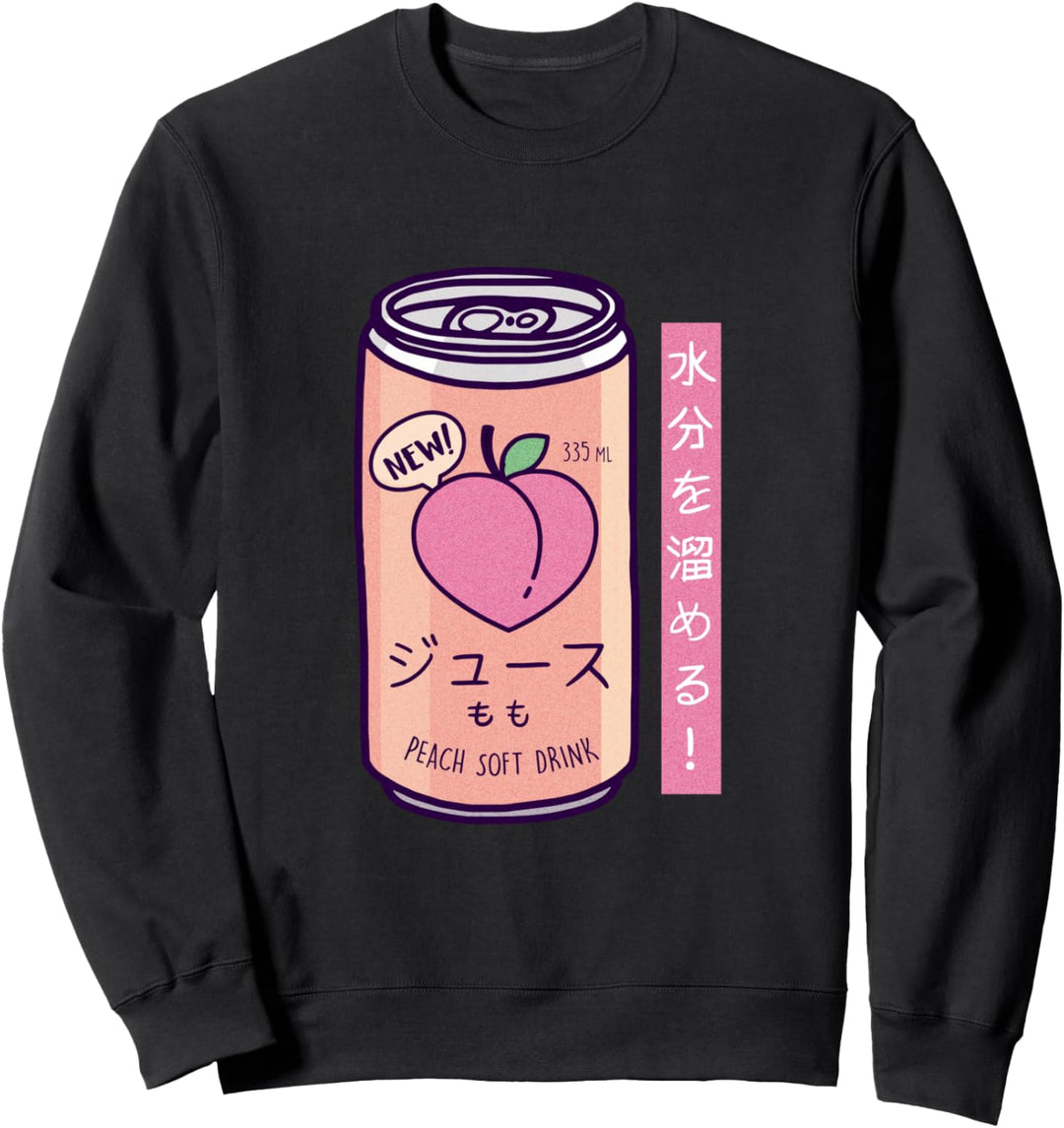 90er Japanisches Pfirsich-Getränk Retro Vintage Japan Sweatshirt