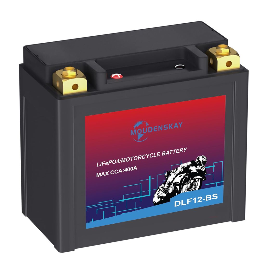 MOUDENSKAY Lithium Motorrad Batterie 12V Lithium Powersports Batterie mit BMS,LiFePO4 Motorstart Bat