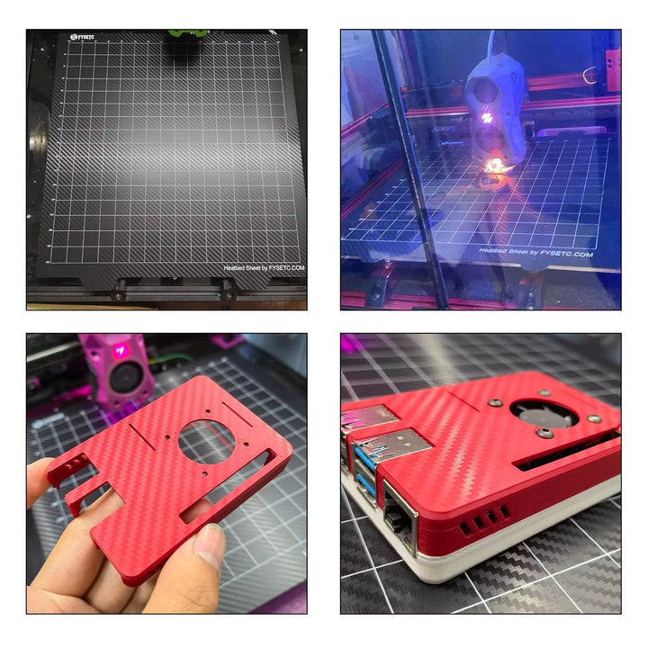 BCZAMD Ender 5 Plus 2022 Build Plate JanusBPS-PET Platform Gold Textured Powder PEI+PET Carbonn Fibr
