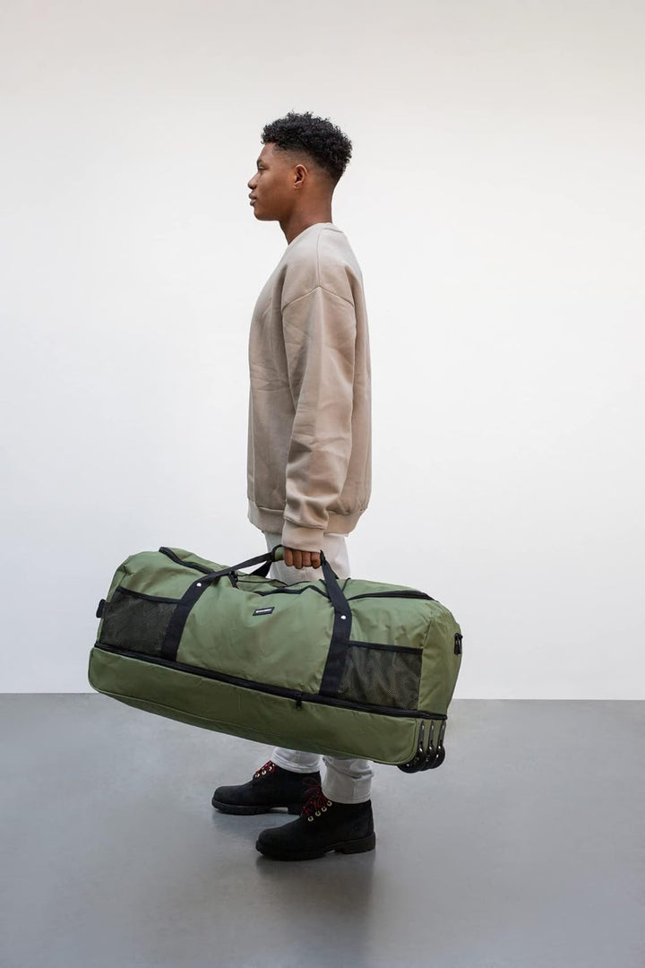 New Rebels® Rollbarer Rollable Trolley - Grosse Wochenendtasche/Sporttasche - 80x40x36cm - Reisetasc
