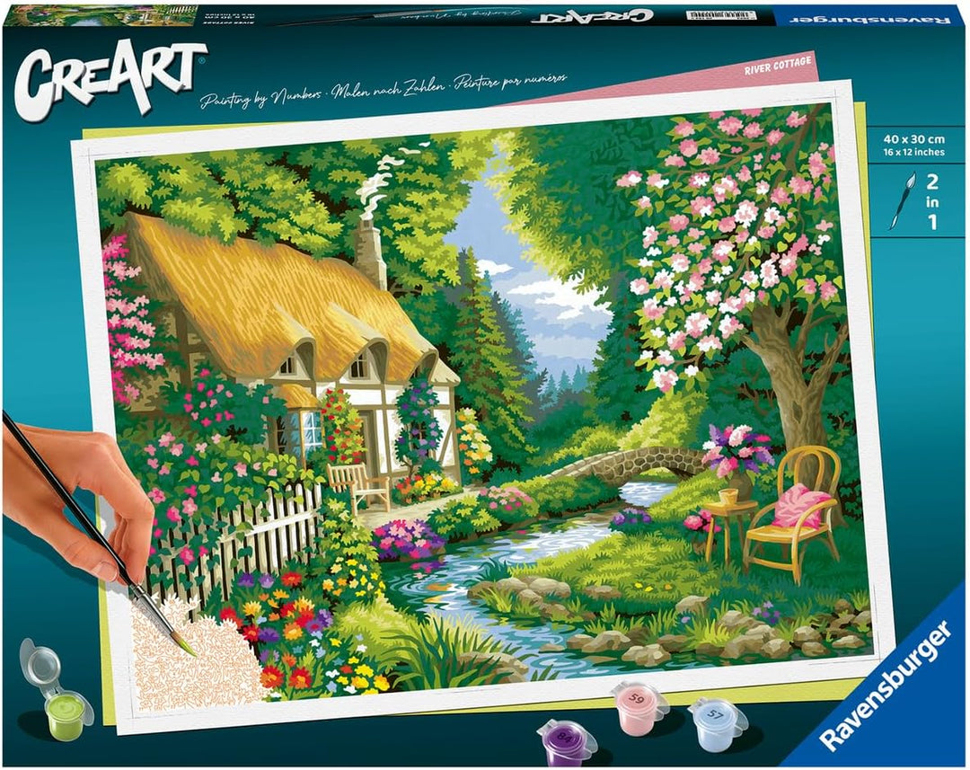 Ravensburger CreArt - Malen nach Zahlen 20154 River Cottage ab 14 Jahren Neue Version, Neue Version
