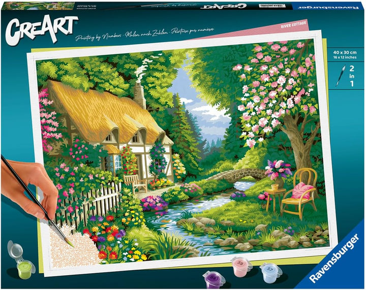Ravensburger CreArt - Malen nach Zahlen 20154 River Cottage ab 14 Jahren Neue Version, Neue Version