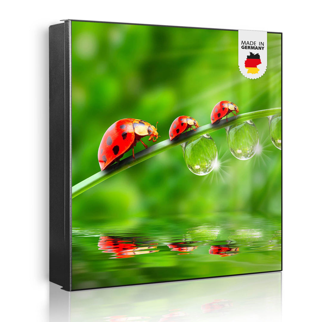 banjado® Grosser Schlüsselkasten Glas/Schlüsselbox 30cm x 30cm mit 50 Haken - Motiv Für Jeden Einen/