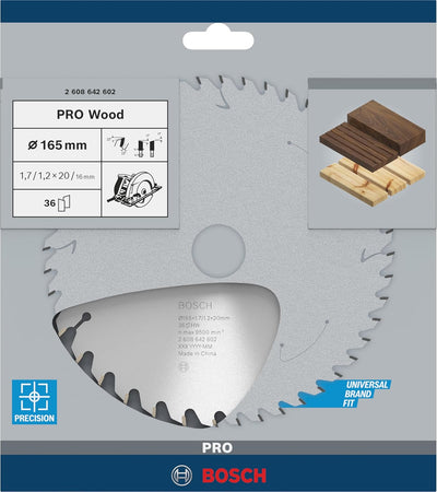 Bosch 1x PRO Wood Kreissägeblatt für Akku-Handkreissägen (für Weichholz, Hartholz, Ø mm, Professiona