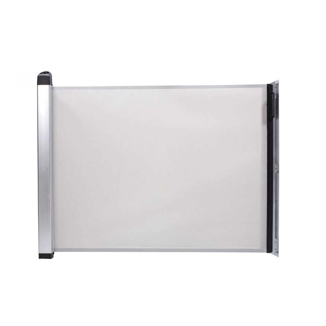 KiddyGuard Sicherheitsgitter für Treppen, mit Aluminiumgehäuse, ausziehbar, bis zu 120 cm, Weiss