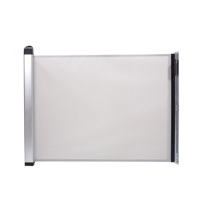 KiddyGuard Sicherheitsgitter für Treppen, mit Aluminiumgehäuse, ausziehbar, bis zu 120 cm, Weiss