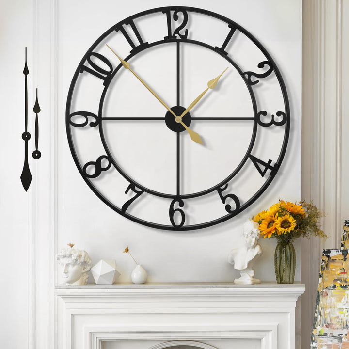Grosse Wanduhr Modern Nahezu Lautlos Ohne Tickgeräusche -80cm Durchmesser Wanduhren Modern Wohnzimme