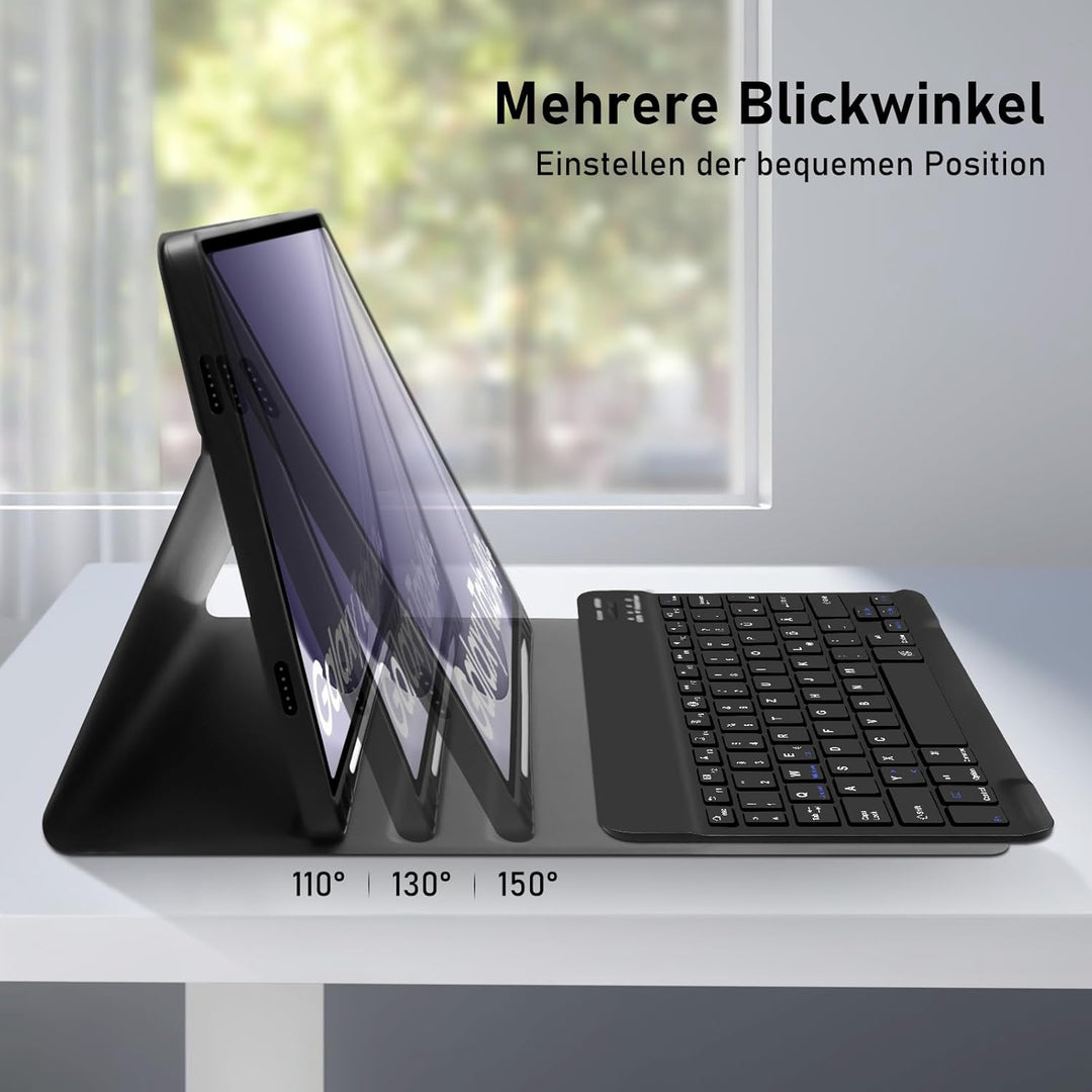 Tastatur Hülle für Samsung Galaxy Tab A11+, Galaxy Tab A9 Plus Hülle mit QWERTZ Deutsches Tastatur,