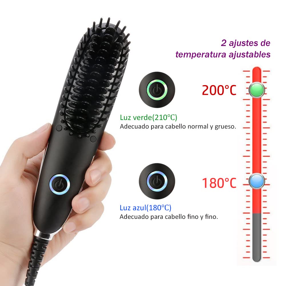 Mini Haarglätter Bürste, FARI Reise Haarglätter Bürste Dual Voltage Ionen Heisskamm mit Reisetasche