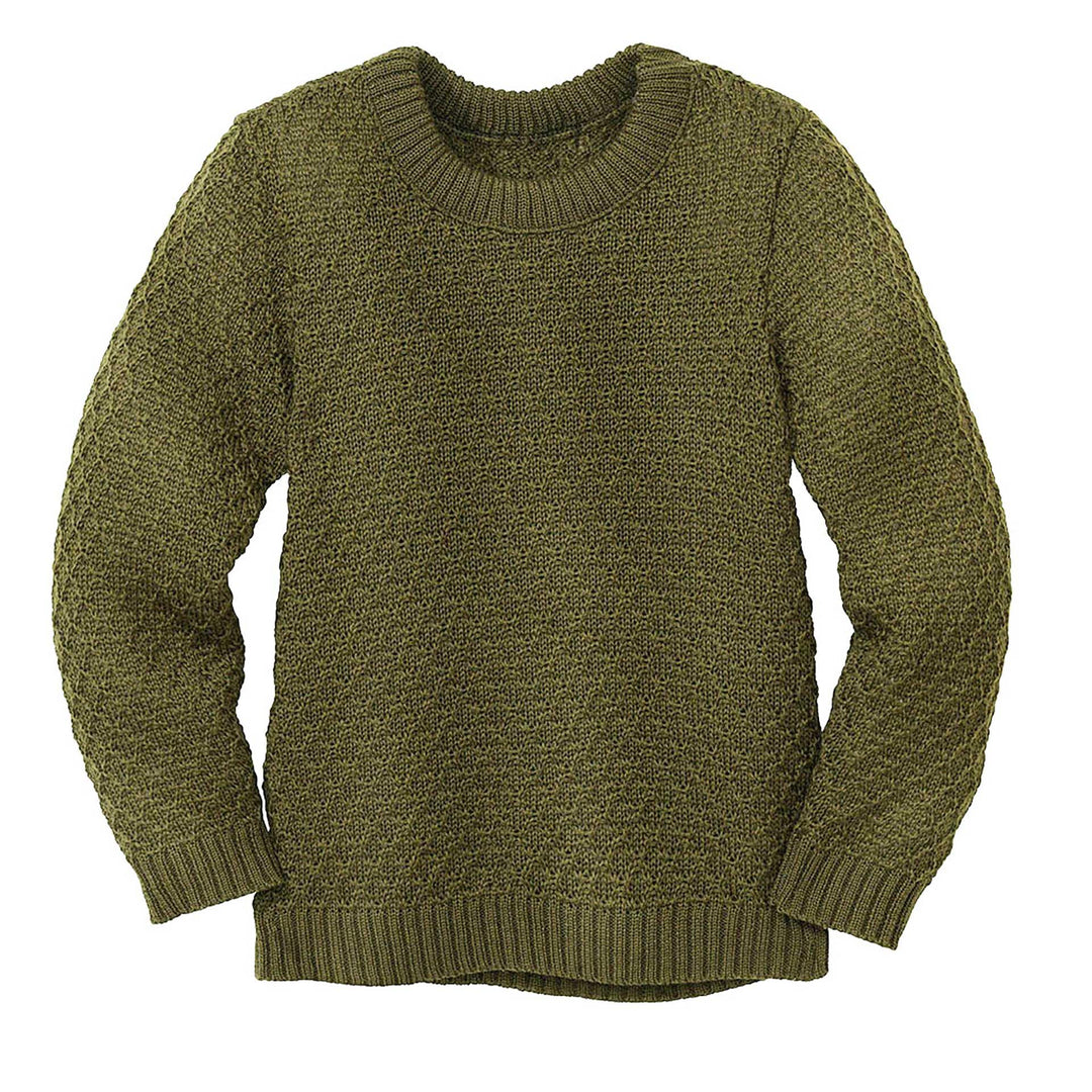 Disana Aran-Pullover Kinder - 100% Bio-Merino – atmungsaktiv & kuschelig warm - Unisex Gr. 86-140 -